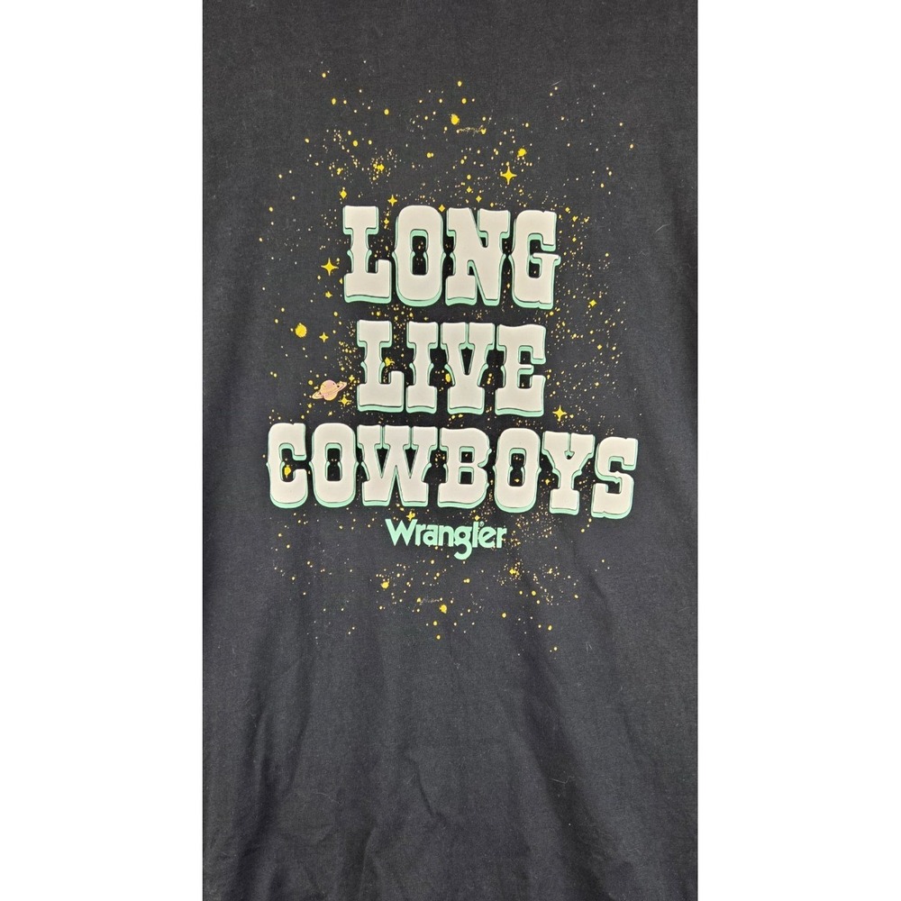 Wrangler Women's Retro "Long Live Cowboys"‎ T Shirt Short Sleeve Black XXL - Picture 2 of 7